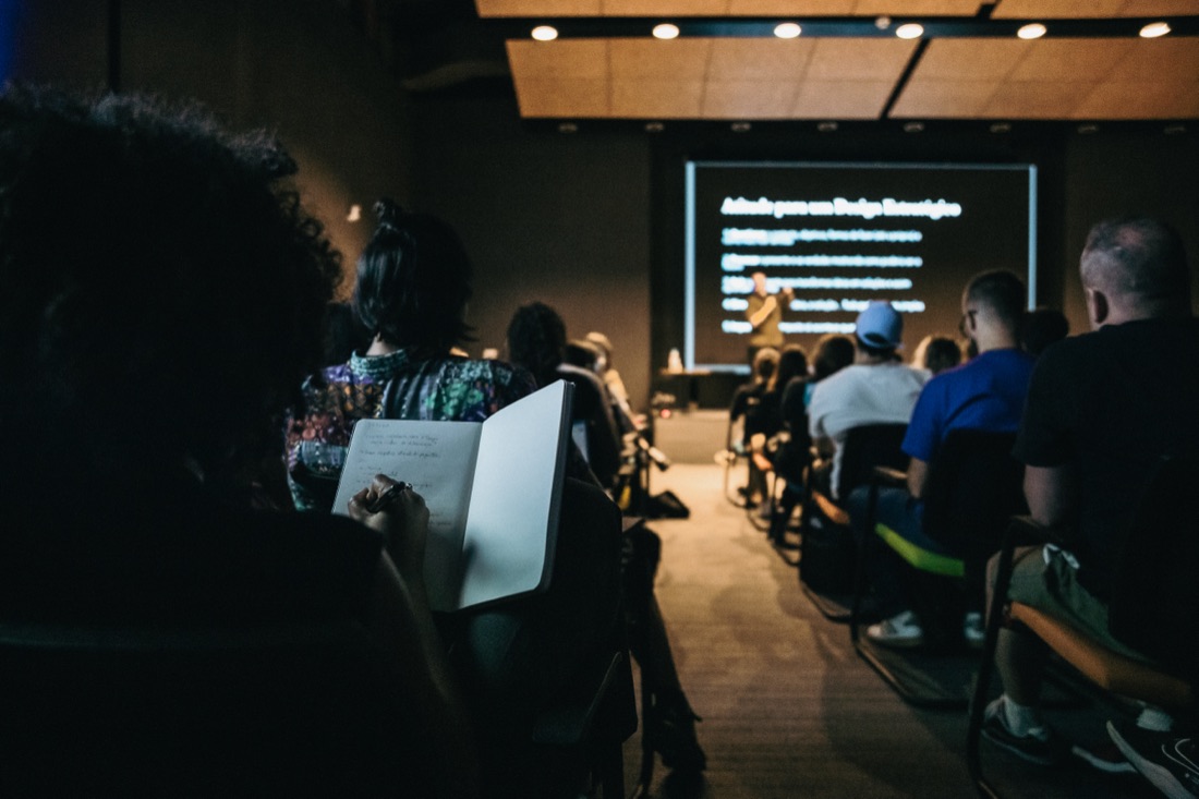 View from the audience during a talk